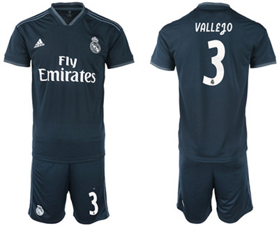 Real Madrid #3 Vallejo Away Soccer Club Jersey