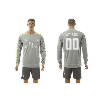 Real Madrid Personalized Away Long Sleeve Soccer Club Jersey
