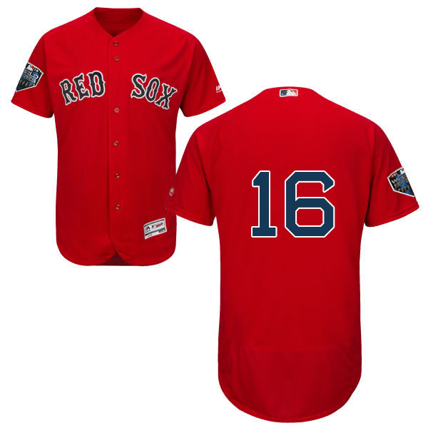 Red Sox #16 Andrew Benintendi Red Flexbase Authentic Collection 2018 World Series Stitched MLB Jersey Red Sox #16 Andrew Benintendi Red Flexbase Authentic Collection 2018 World Series Stitched MLB Jersey