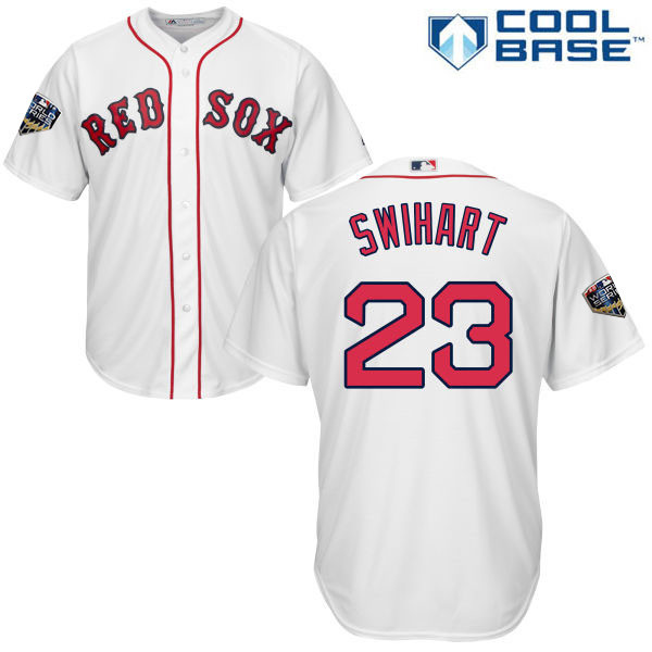 Red Sox #23 Blake Swihart White Cool Base 2018 World Series Stitched Youth MLB Jersey Red Sox #23 Blake Swihart White Cool Base 2018 World Series Stitched Youth MLB Jersey