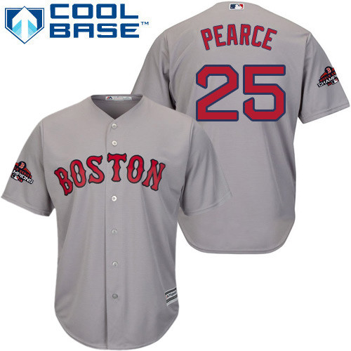 Red Sox #25 Steve Pearce Grey New Cool Base 2018 World Series Champions Stitched MLB Jersey