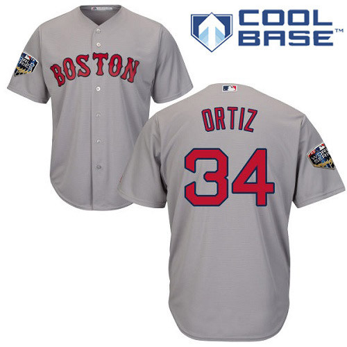Red Sox #34 David Ortiz Grey Cool Base 2018 World Series Stitched Youth MLB Jersey Red Sox #34 David Ortiz Grey Cool Base 2018 World Series Stitched Youth MLB Jersey