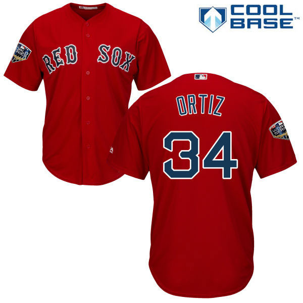 Red Sox #34 David Ortiz Red Cool Base 2018 World Series Stitched Youth MLB Jersey Red Sox #34 David Ortiz Red Cool Base 2018 World Series Stitched Youth MLB Jersey