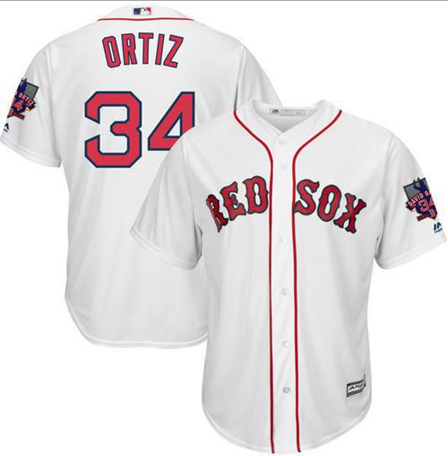 Red Sox #34 David Ortiz White New Cool Base with Retirement Patch Stitched MLB Jersey Red Sox #34 David Ortiz White New Cool Base with Retirement Patch Stitched MLB Jersey