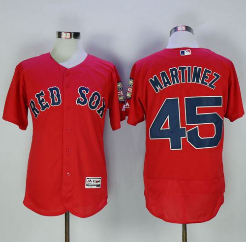 Red Sox #45 Pedro Martinez Red Flexbase Authentic Collection Stitched MLB Jersey Red Sox #45 Pedro Martinez Red Flexbase Authentic Collection Stitched MLB Jersey