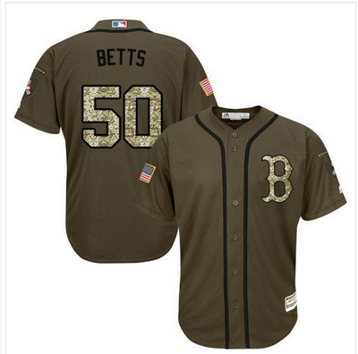 Red Sox #50 Mookie Betts Green Salute to Service Stitched MLB Jersey Red Sox #50 Mookie Betts Green Salute to Service Stitched MLB Jersey