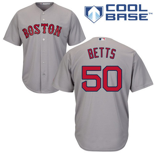 Red Sox #50 Mookie Betts Grey Road Women's Stitched MLB Jersey