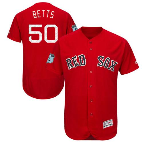 Red Sox #50 Mookie Betts Red 2017 Spring Training Authentic FlexBase Stitched MLB Jersey