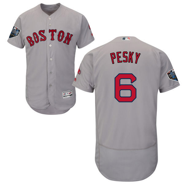 Red Sox #6 Johnny Pesky Grey Flexbase Authentic Collection 2018 World Series Stitched MLB Jersey Red Sox #6 Johnny Pesky Grey Flexbase Authentic Collection 2018 World Series Stitched MLB Jersey