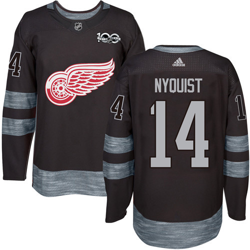 Red Wings #14 Gustav Nyquist Black 1917-2017 100th Anniversary Stitched NHL Jersey Red Wings #14 Gustav Nyquist Black 1917-2017 100th Anniversary Stitched NHL Jersey