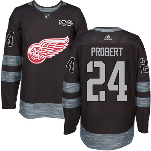 Red Wings #24 Bob Probert Black 1917-2017 100th Anniversary Stitched NHL Jersey Red Wings #24 Bob Probert Black 1917-2017 100th Anniversary Stitched NHL Jersey