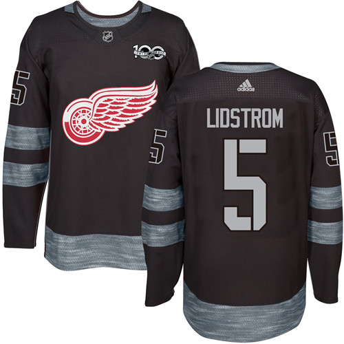 Red Wings #5 Nicklas Lidstrom Black 1917-2017 100th Anniversary Stitched NHL Jersey Red Wings #5 Nicklas Lidstrom Black 1917-2017 100th Anniversary Stitched NHL Jersey