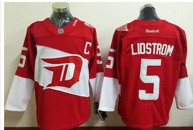 Red Wings #5 Nicklas Lidstrom Red 2016 Stadium Series Stitched NHL Jersey