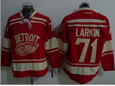 Red Wings #71 Dylan Larkin Red 2014 Winter Classic Stitched NHL Jersey