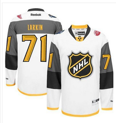 Red Wings #71 Dylan Larkin White 2016 All Star Stitched NHL Jersey