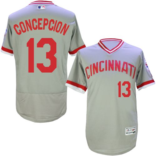 Reds #13 Concepcion Grey Flexbase Authentic Collection Cooperstown Stitched MLB Jersey Reds #13 Concepcion Grey Flexbase Authentic Collection Cooperstown Stitched MLB Jersey