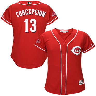 Reds #13 Dave Concepcion Red Alternate Women's Stitched MLB Jersey Reds #13 Dave Concepcion Red Alternate Women's Stitched MLB Jersey