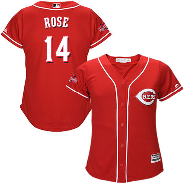 Reds #14 Pete Rose Red Alternate Women's Stitched MLB Jersey Reds #14 Pete Rose Red Alternate Women's Stitched MLB Jersey