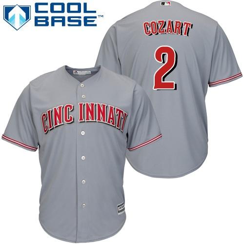 Reds #2 Zack Cozart Grey Cool Base Stitched Youth MLB Jersey