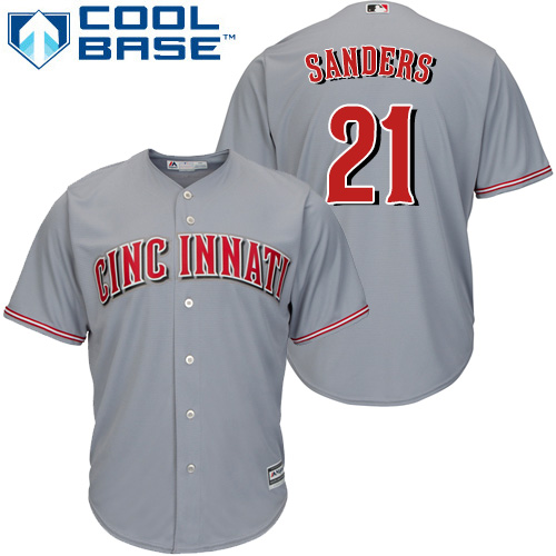 Reds #21 Reggie Sanders Grey Cool Base Stitched Youth MLB Jersey Reds #21 Reggie Sanders Grey Cool Base Stitched Youth MLB Jersey