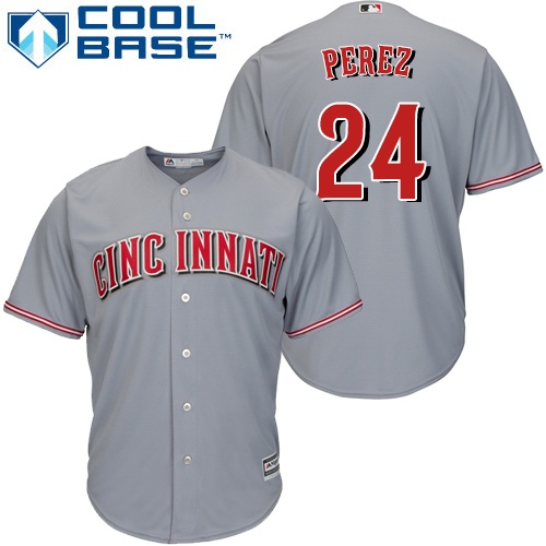 Reds #24 Tony Perez Grey Cool Base Stitched Youth MLB Jersey Reds #24 Tony Perez Grey Cool Base Stitched Youth MLB Jersey