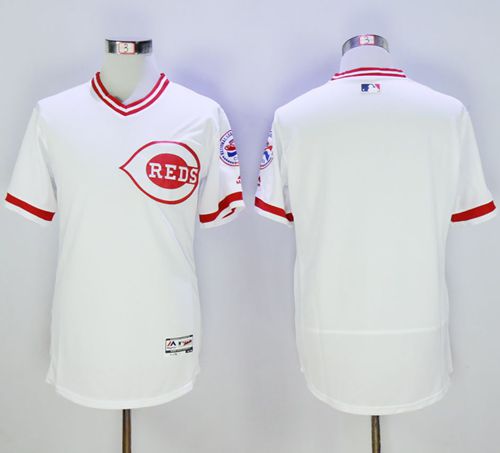Reds Blank White Flexbase Authentic Collection Cooperstown Stitched MLB Jersey Reds Blank White Flexbase Authentic Collection Cooperstown Stitched MLB Jersey