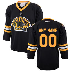 Reebok Boston Bruins Youth Replica Alternate Custom Jersey - Black