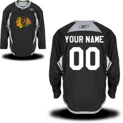 Reebok Chicago Blackhawks Men's Practice Alternate Custom Jersey - Black