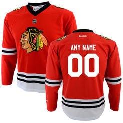 Reebok Chicago Blackhawks Youth Replica Home Custom Jersey - Red