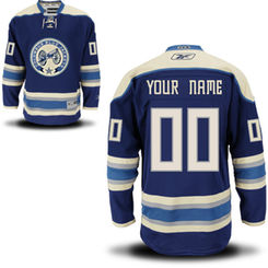 Reebok Columbus Blue Jackets Men's Premier Alternate Custom Jersey - Navy Blue