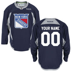 Reebok New York Rangers Men's Practice Alternate Custom Jersey - Navy Blue