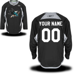 Reebok San Jose Sharks Men's Practice Team Custom Jersey - Black