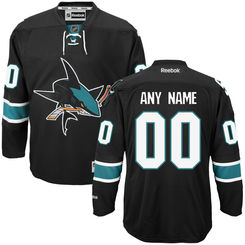 Reebok San Jose Sharks Men's Premier Alternate Custom Jersey - Black