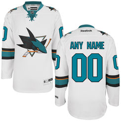Reebok San Jose Sharks Men's Premier Away Custom Jersey - White