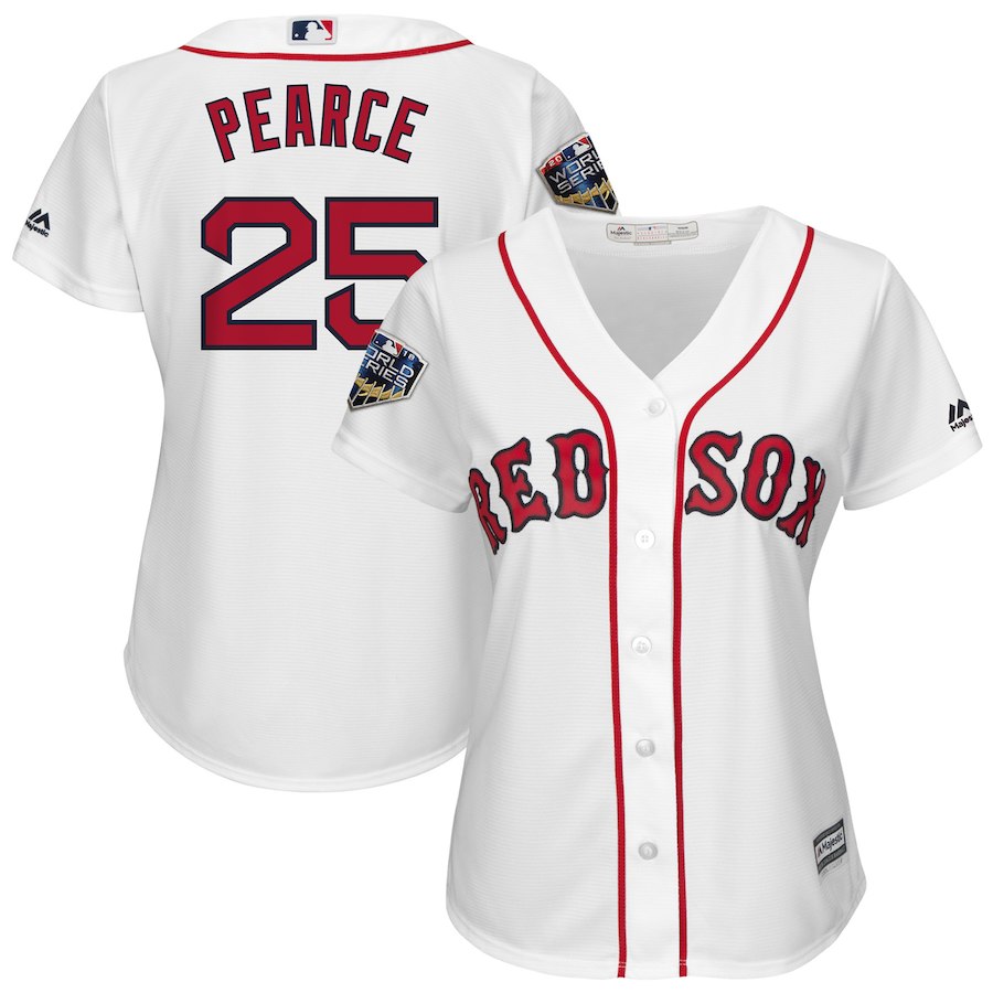 Res Sox 25 Steve Pearce White 2018 World Series Cool Base Player Jersey Res Sox 25 Steve Pearce White 2018 World Series Cool Base Player Jersey