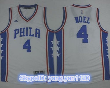 Revolution 30 76ers #4 Nerlens Noel White Stitched NBA Jersey Revolution 30 76ers #4 Nerlens Noel White Stitched NBA Jersey