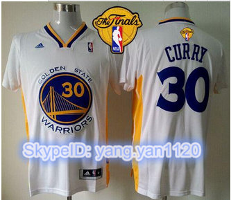 Revolution 30 Warriors #30 Stephen Curry White Alternate The Finals Patch Stitched NBA Jersey