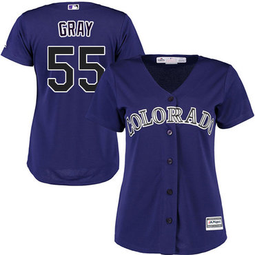 Rockies #55 Jon Gray Purple Alternate Women's Stitched MLB Jersey Rockies #55 Jon Gray Purple Alternate Women's Stitched MLB Jersey
