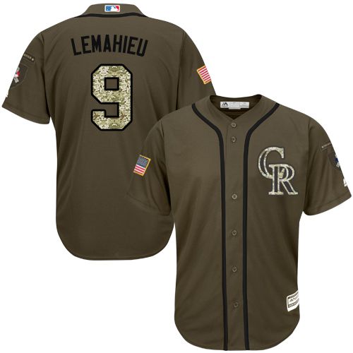 Rockies #9 DJ LeMahieu Green Salute to Service Stitched Youth MLB Jersey Rockies #9 DJ LeMahieu Green Salute to Service Stitched Youth MLB Jersey