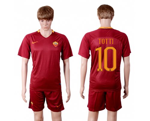 Roma #10 Totti Red Home Soccer Club Jersey Roma #10 Totti Red Home Soccer Club Jersey