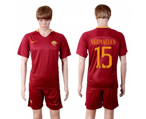 Roma #15 Vermaelen Red Home Soccer Club Jersey Roma #15 Vermaelen Red Home Soccer Club Jersey