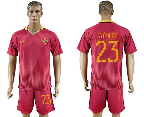 Roma #23 Gyomber Red Home Soccer Club Jersey Roma #23 Gyomber Red Home Soccer Club Jersey
