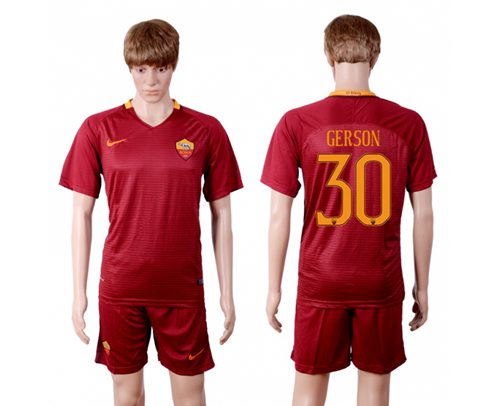 Roma #30 Gerson Red Home Soccer Club Jersey Roma #30 Gerson Red Home Soccer Club Jersey