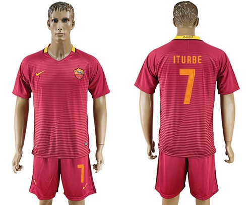Roma #7 Iturbe Red Home Soccer Club Jersey Roma #7 Iturbe Red Home Soccer Club Jersey