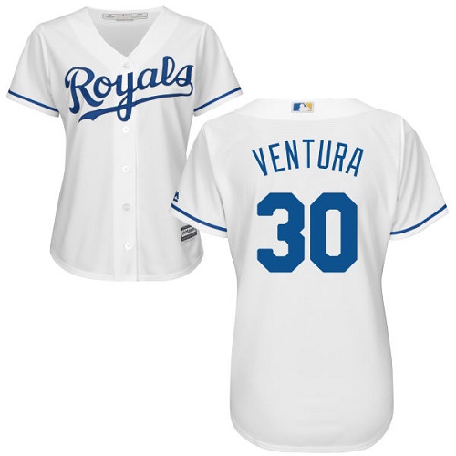 Royals #30 Yordano Ventura White Home Women's Stitched MLB Jersey Royals #30 Yordano Ventura White Home Women's Stitched MLB Jersey