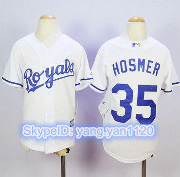 Royals #35 Eric Hosmer White Cool Base Stitched Youth MLB Jersey