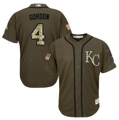 Royals #4 Alex Gordon Green Salute to Service Stitched MLB Jersey Royals #4 Alex Gordon Green Salute to Service Stitched MLB Jersey