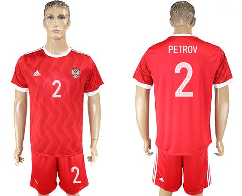 Russia #2 Petrov Federation Cup Home Soccer Country Jersey