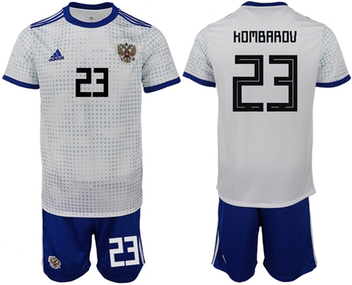 Russia #23 Kombarov Away Soccer Country Jersey