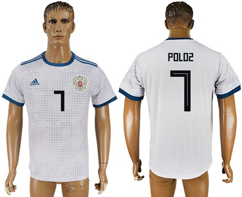 Russia #7 Poloz Away Soccer Country Jersey